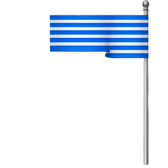 Modern Flag with blue and white stripes   Flat image emoji