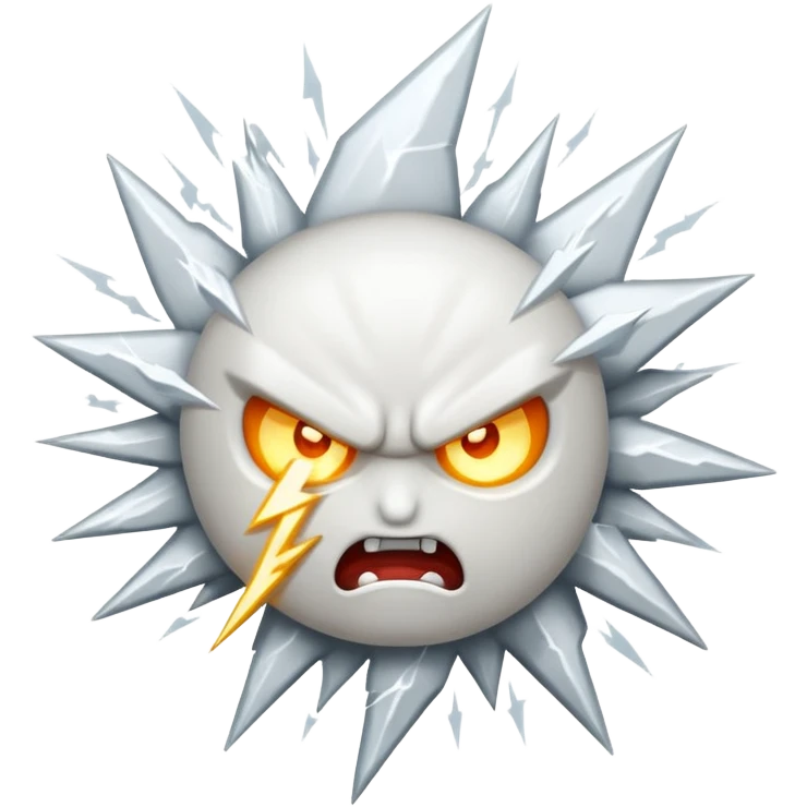 White Thunder - Very Angry - Completely White/Shades of White - Big - White Lightning - Not an animal emoji