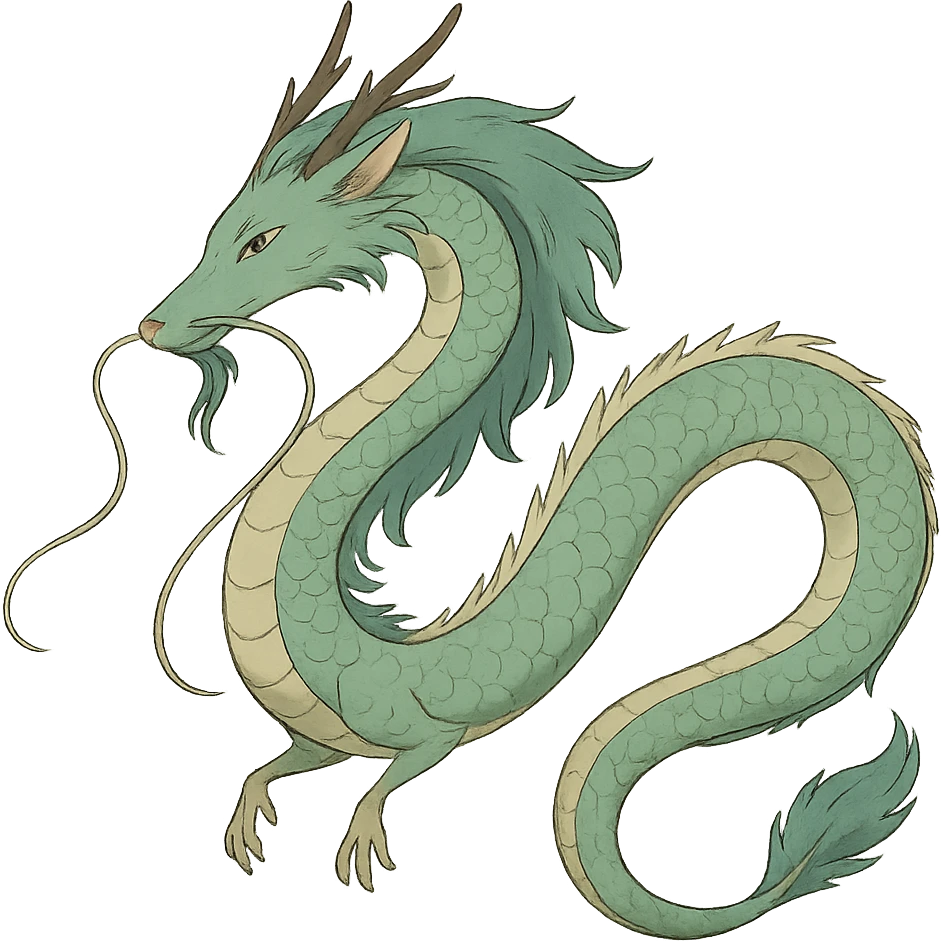 ghibli style elegant and mystical dragon emoji