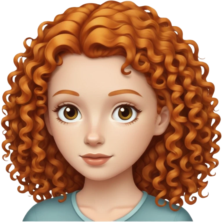 white girl with ginger curly hair  emoji