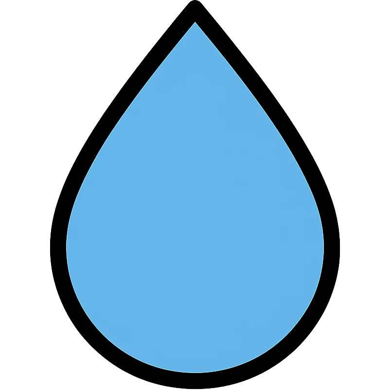a stylized water droplet emoji