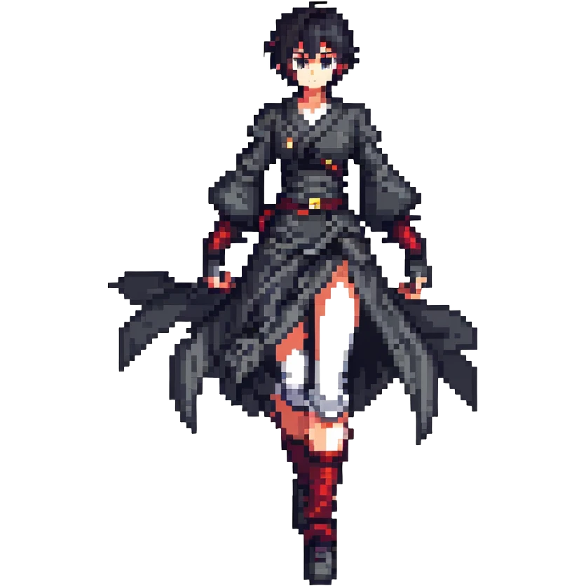 anime character in pixel art style with dramatic pose and action lines emoji