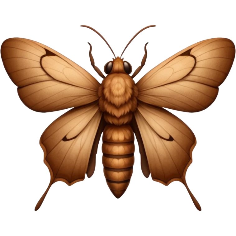 realistic brown moth emoji