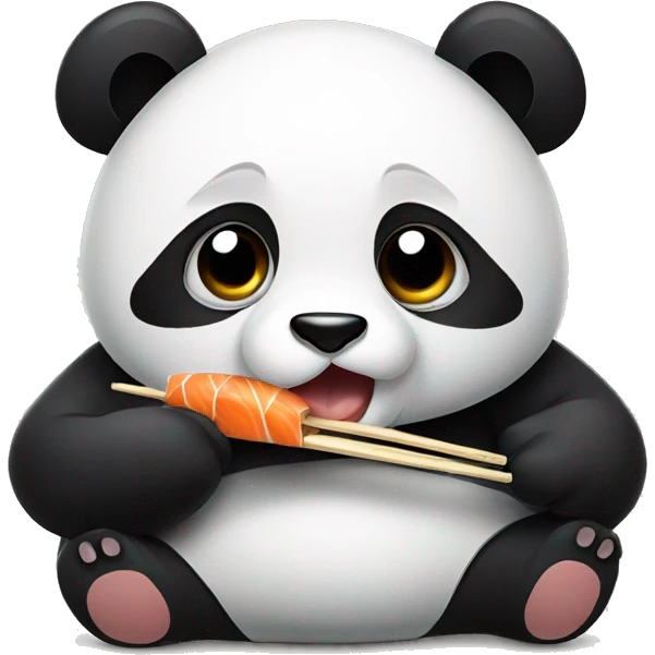 Panda eating sushi emoji
