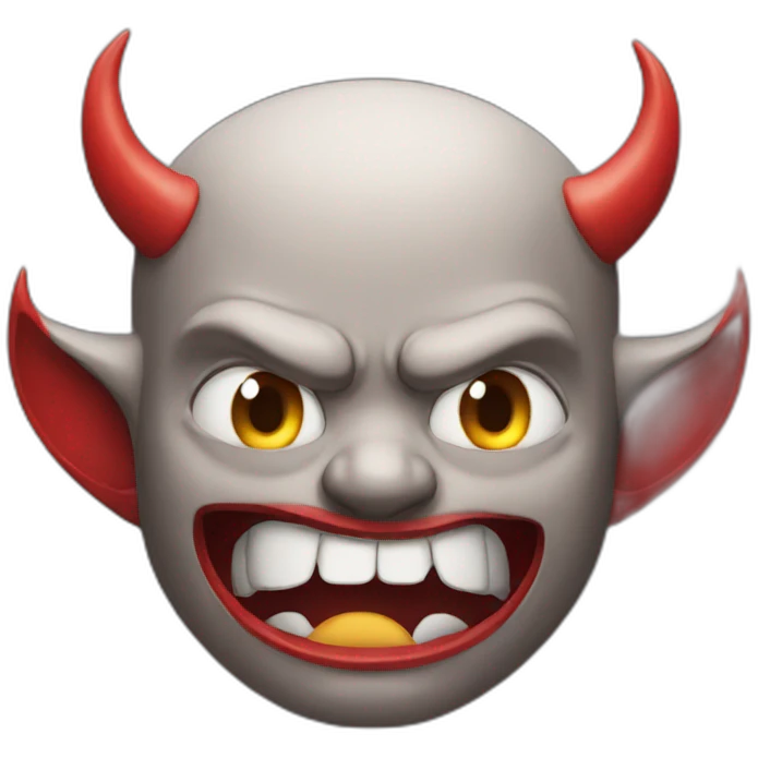 a devil crying emoji