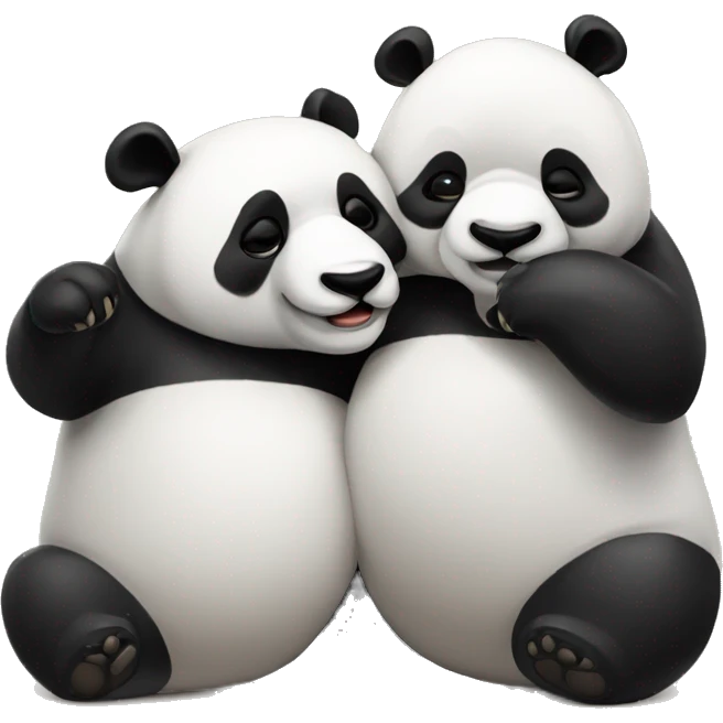 Dos pandas dándose un abrazo el uno al otro  emoji