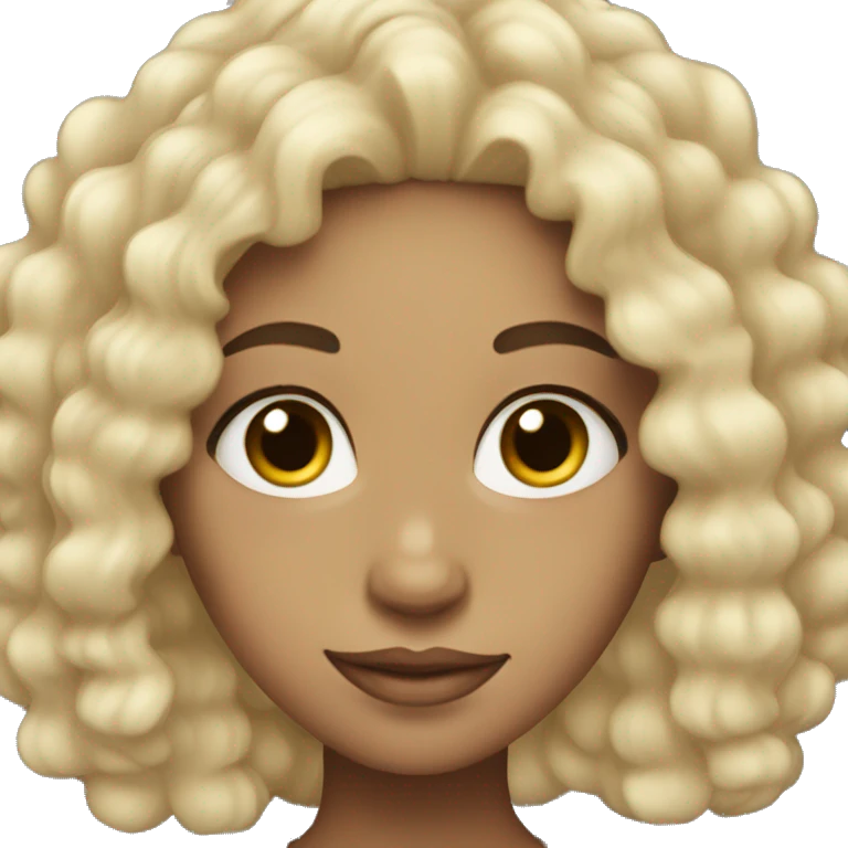 Light skinned girl with 3b curly black hair emoji