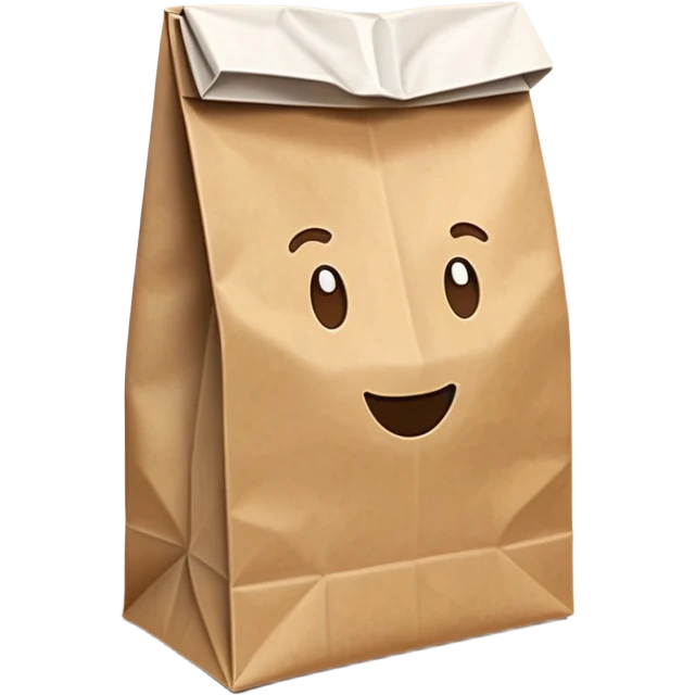 Brown Self-Standing Paper Lunch Bags  emoji