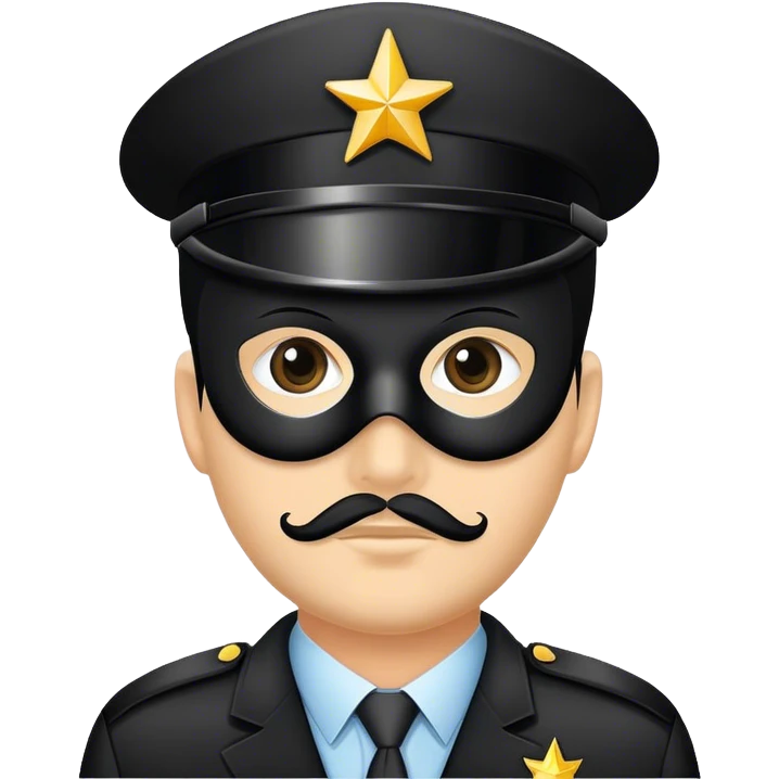 Security guard mask, black, with a sta emoji