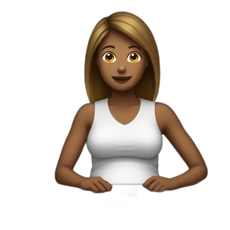 femme enceinte assis a un bureau emoji