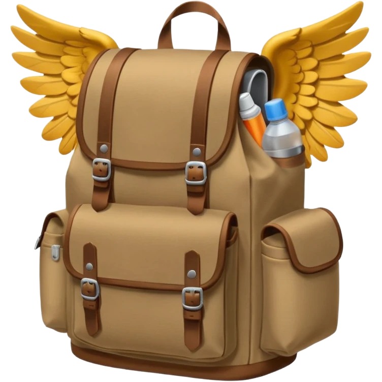 hiking backpack with wings emoji