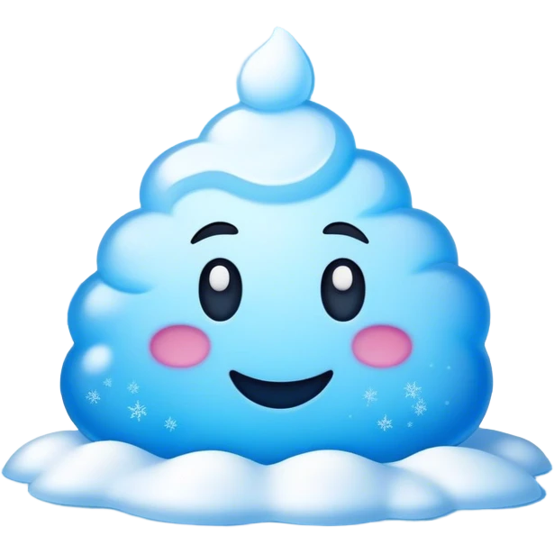 Frozen emoji in the sky over a snowy field emoji