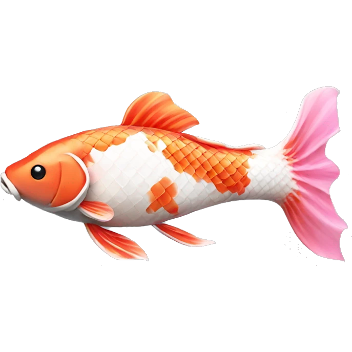 Pink and white fancy koi fish  emoji