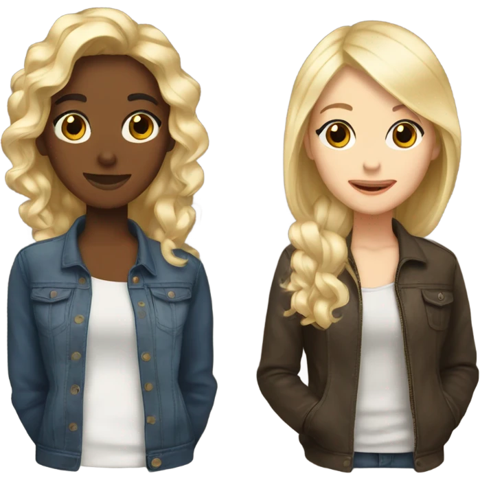 3 best friend one 2 with blonde hair and one brunette hair  emoji