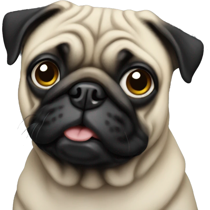 Pug black emoji