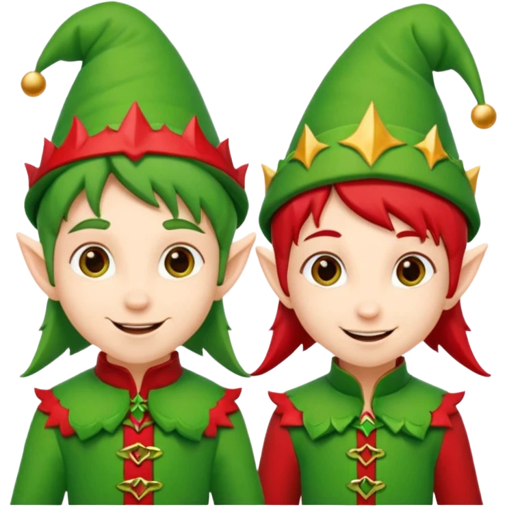 Un par de duendes de navidas emoji