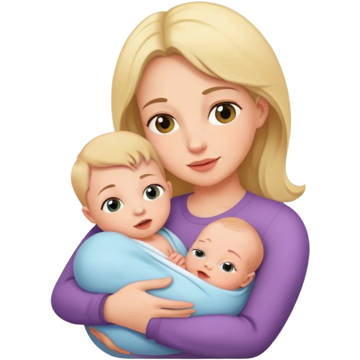 Mom holding newborn emoji