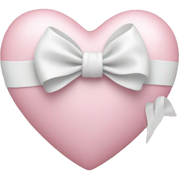 Pastel pink heart with white bow emoji