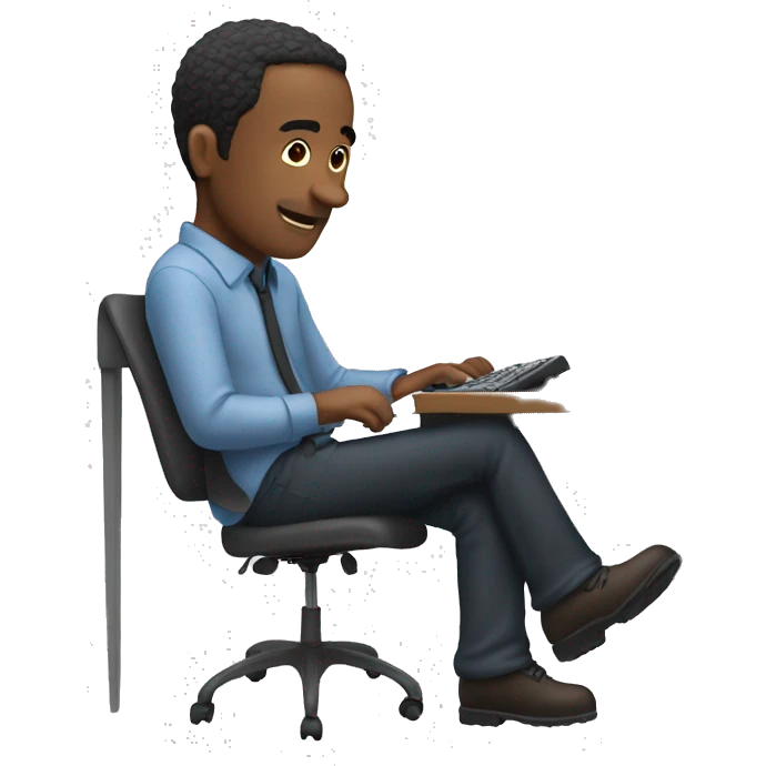 A man playing on his computer  emoji