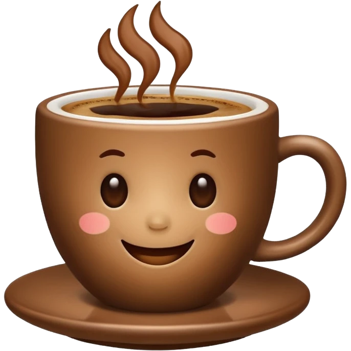 a cute cup of coffee with a smile emoji