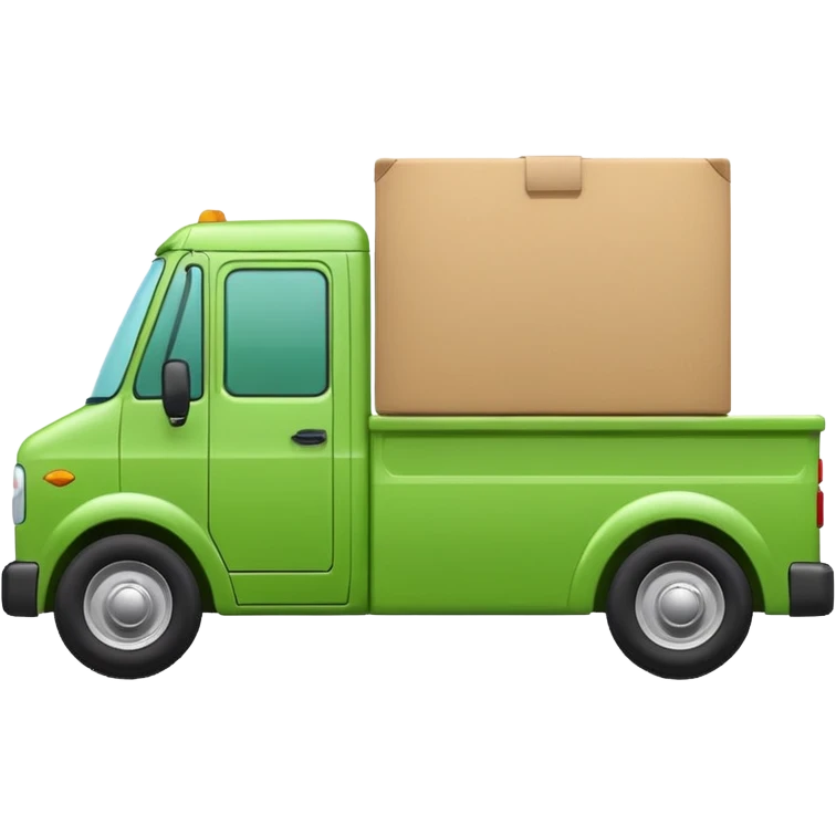 delivery truck green cute soft corners emoji