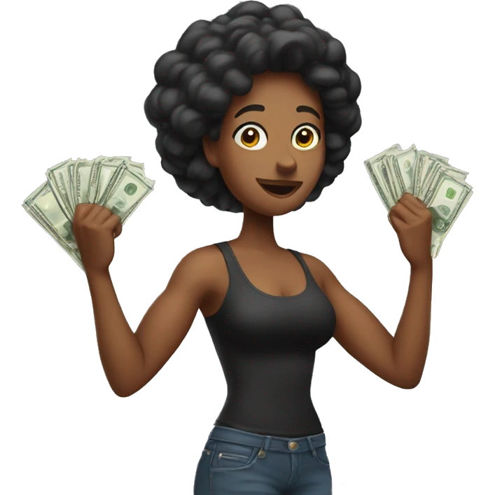 woman flexing money emoji