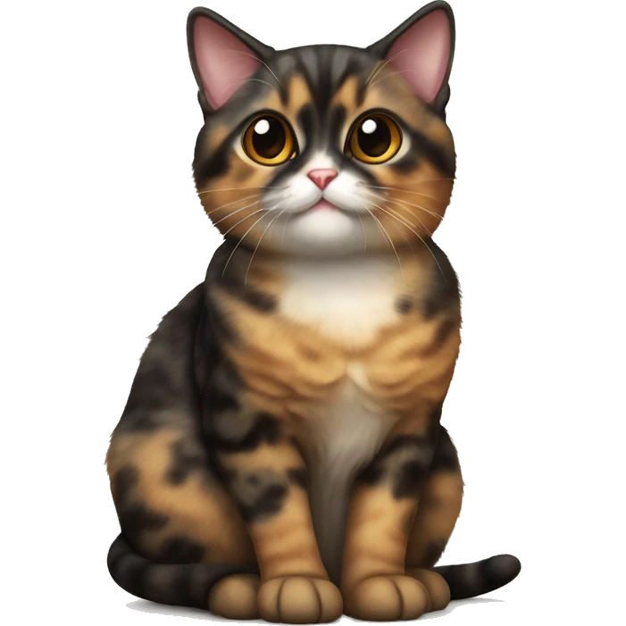 Tortie munchkin cat sitting emoji