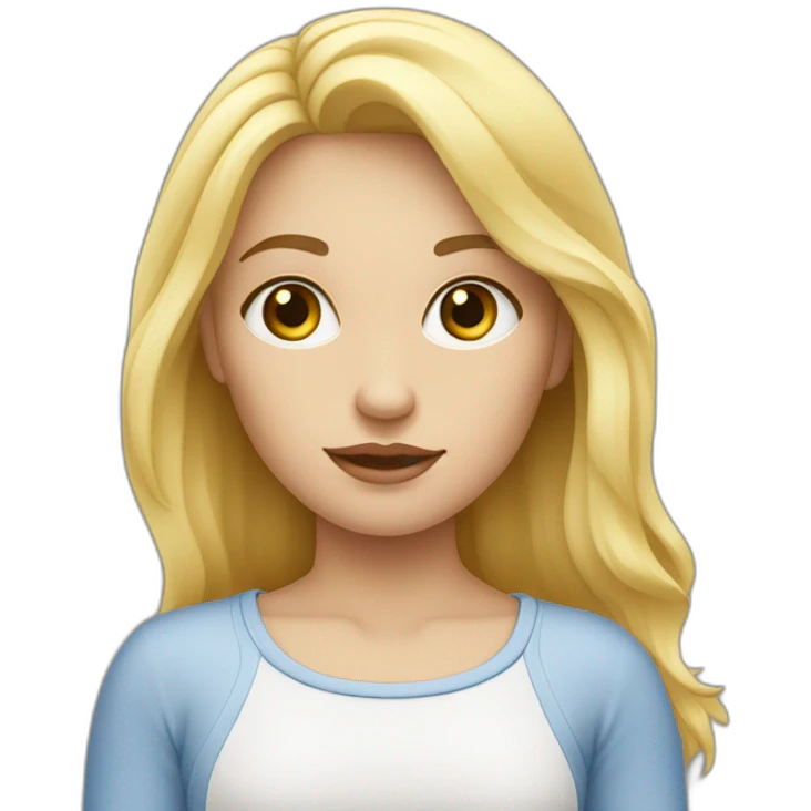 Fille blonde aux yeux bleus  emoji