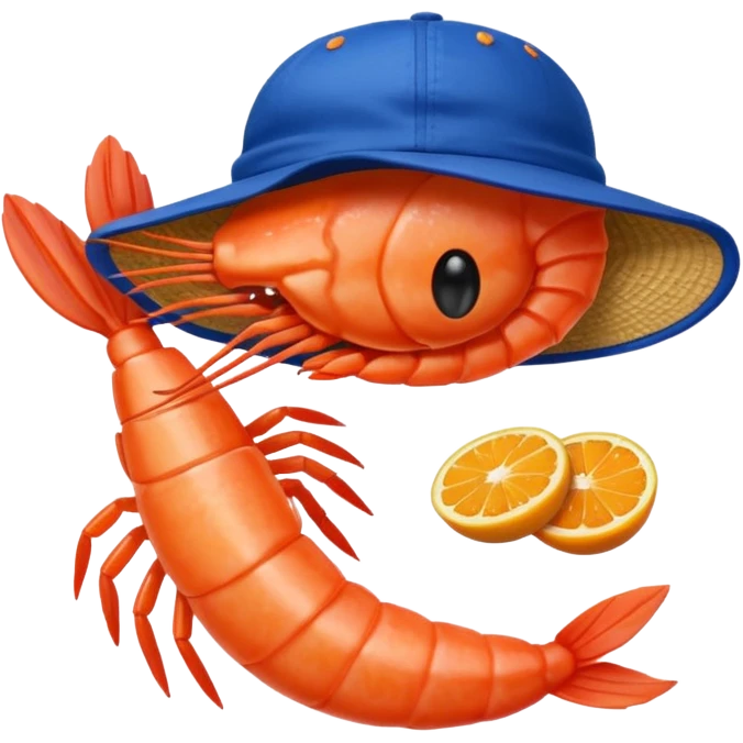 Shrimp with Mets hat emoji