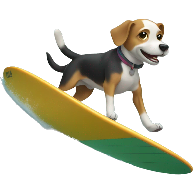 Dog surfing  emoji