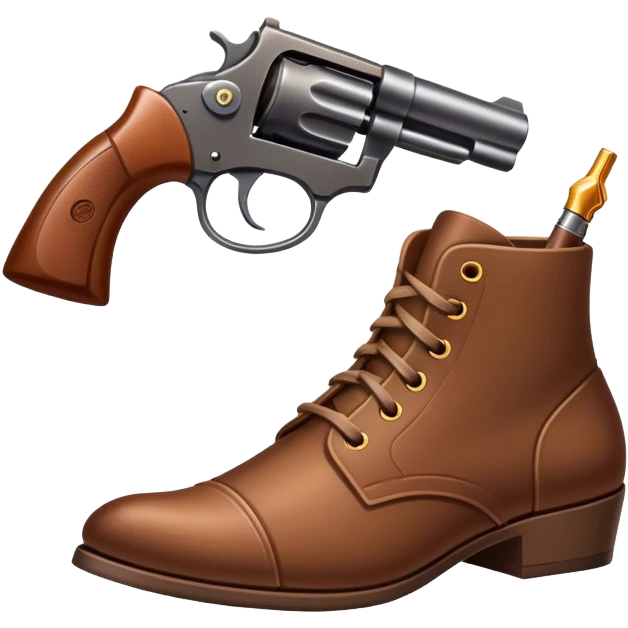a gun shooting a shoe emoji