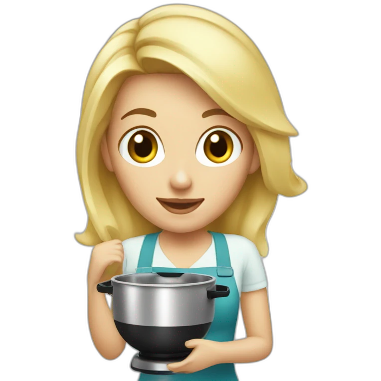 blonde lady with a kitchenaid emoji