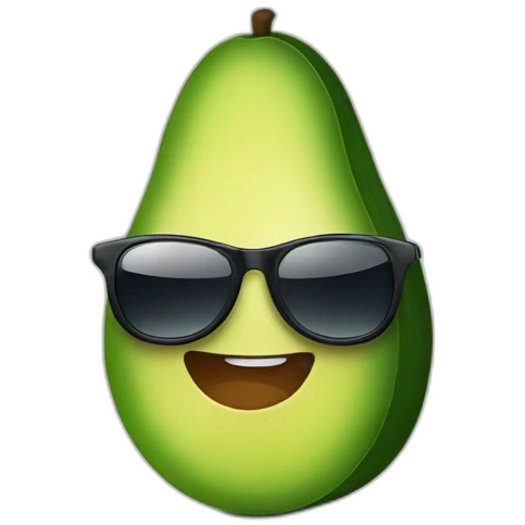 Avocado wearing a sunclasses emoji