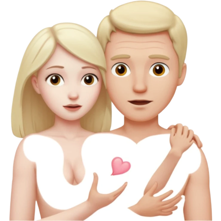 White man touching White woman vagina naked emoji