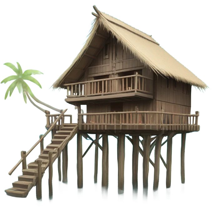 Maldivian houses on the water emoji