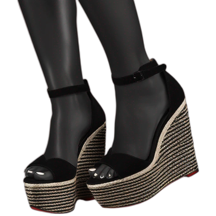 Platform wedges black louboutin emoji