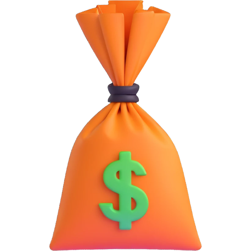 investment concept with money bag or upward arrow emoji