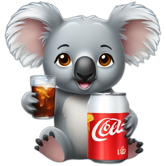koala drinking can of cola emoji