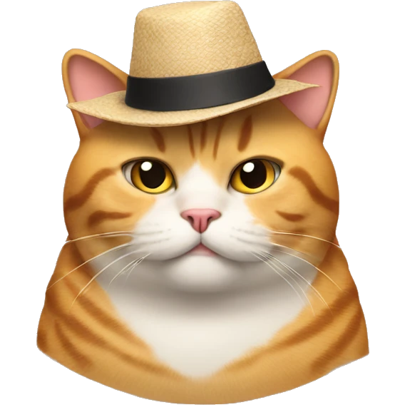 Fat cat with hat on emoji