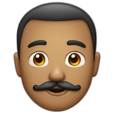 hombre 27 años de pelo negro y cabeza redonda con un gran bigote durmiendo emoji