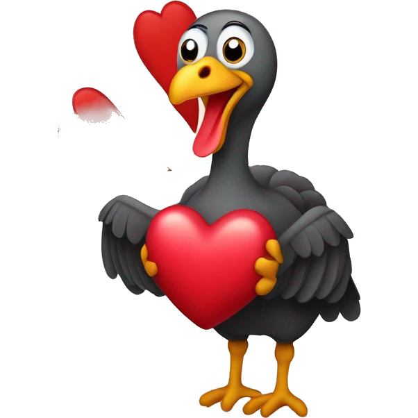Turkey holding a heart emoji