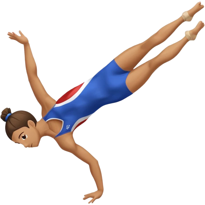 Gymnasts doing a backflip with a split leg on the floor. emoji