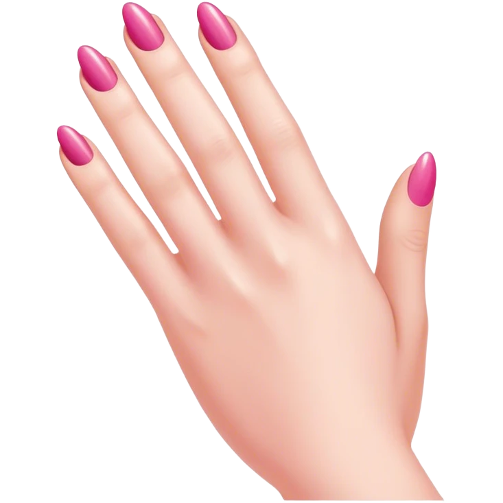 Une main qui pointe vers la droite pour monter quelque chose qui porte du vernis rose  emoji