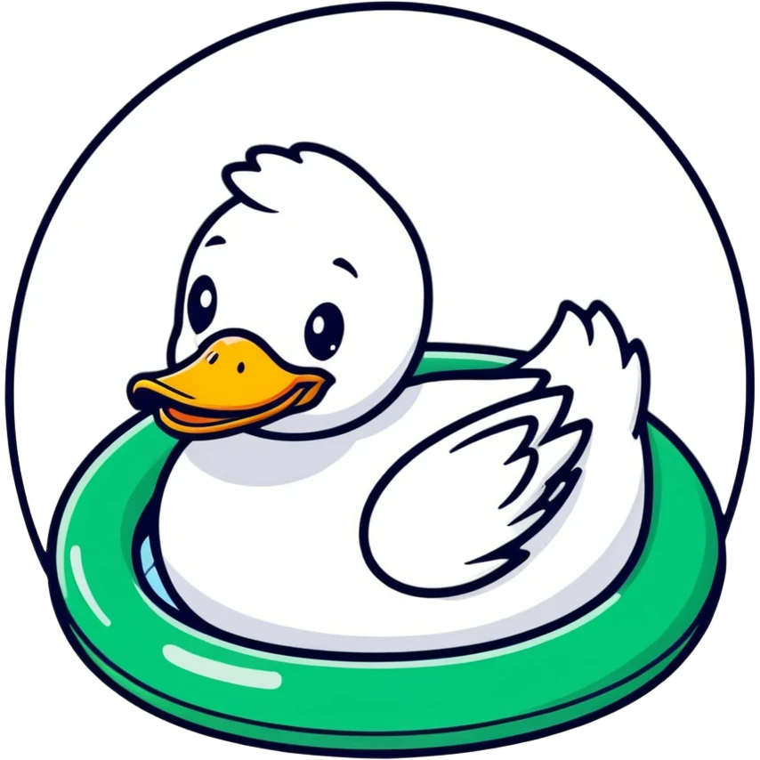 Duck in a duck rubber ring emoji