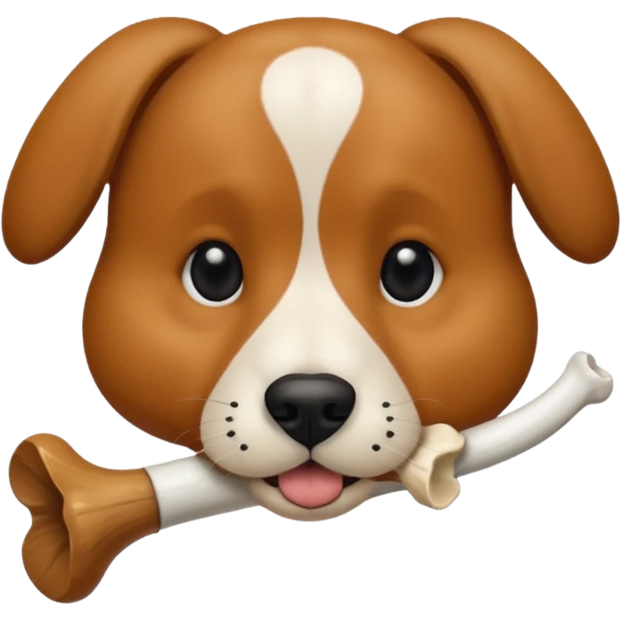 dog faace with bone in mouth emoji