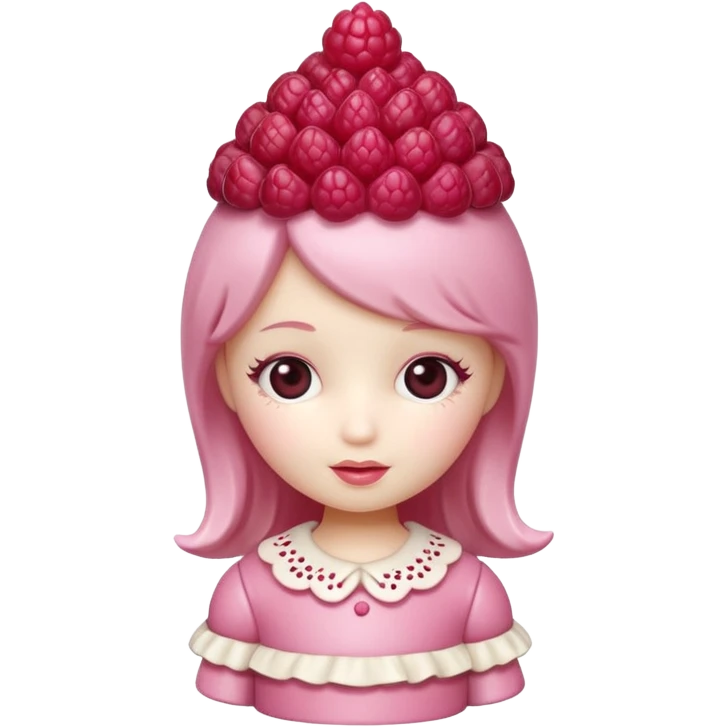 Isolated detaile illustration incredibly adorable modern raspberry torte doll figurine emoji
