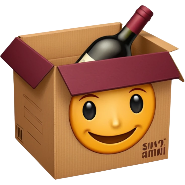 aesthetic emoji of an Amazon prime box. The box is wine color emoji