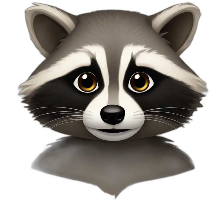 professional raccoon without hat emoji