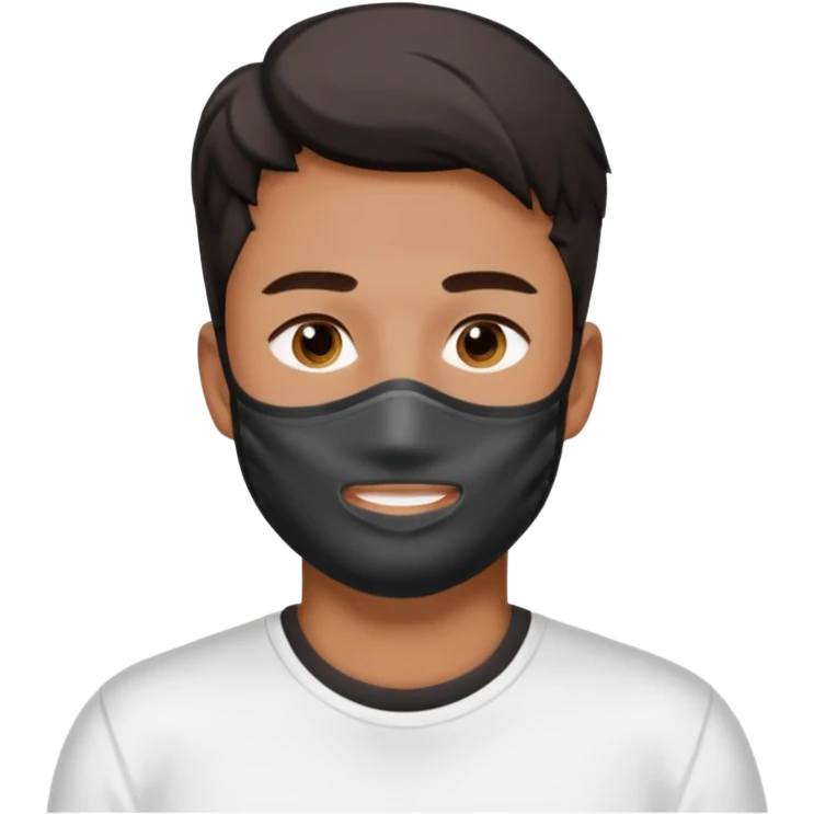  man, skincare charcoal face mask, white shirt emoji