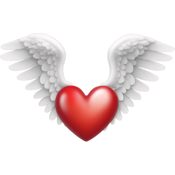Red heart with white angel wings coming out of it emoji